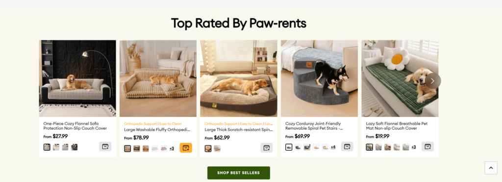 This Shopify Pet Brand Is Crushing Competitors-Homepage Design: The Core Conversion Engine-Product Highlight Sections: Driving Engagement