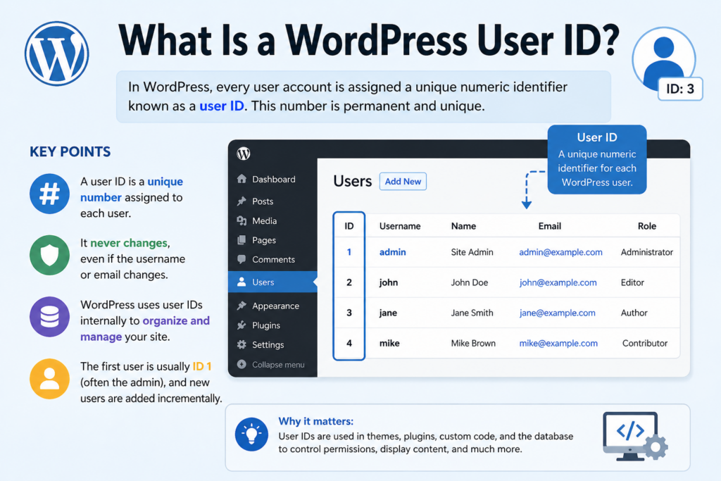 How Can I Find My WordPress User ID Number (2026 Guide)-What Is a WordPress User ID?