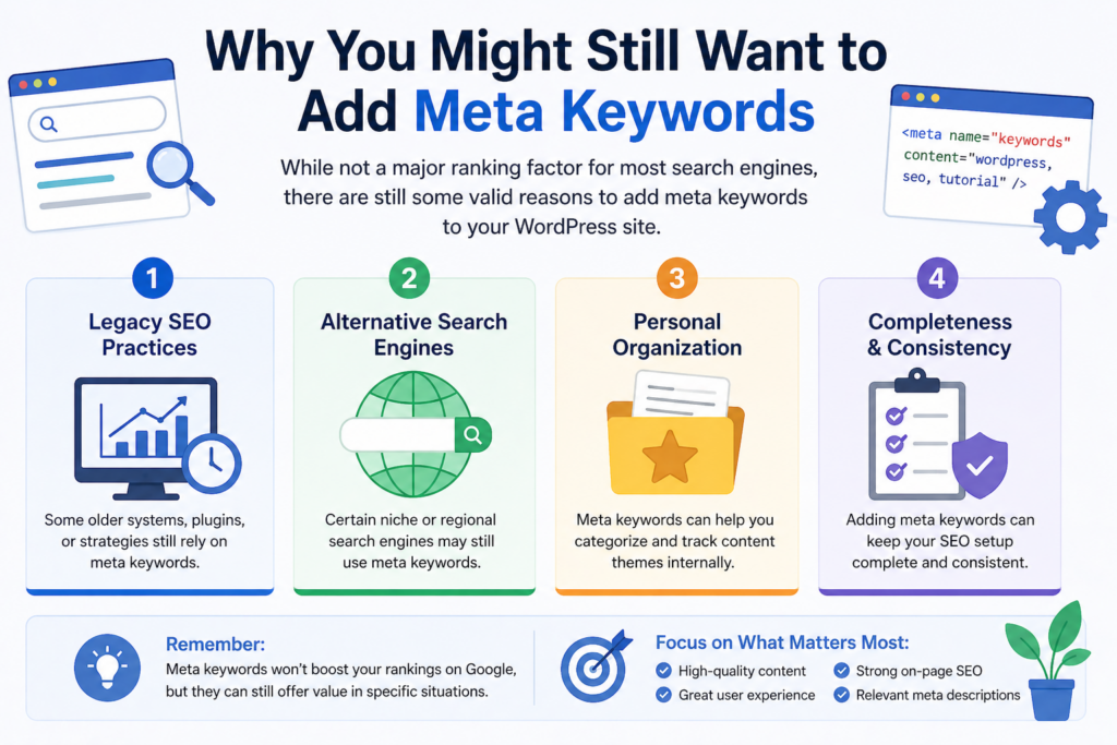 How to Add Meta Keywords in WordPress (2026 Beginner Guide)-Why You Might Still Want to Add Meta Keywords