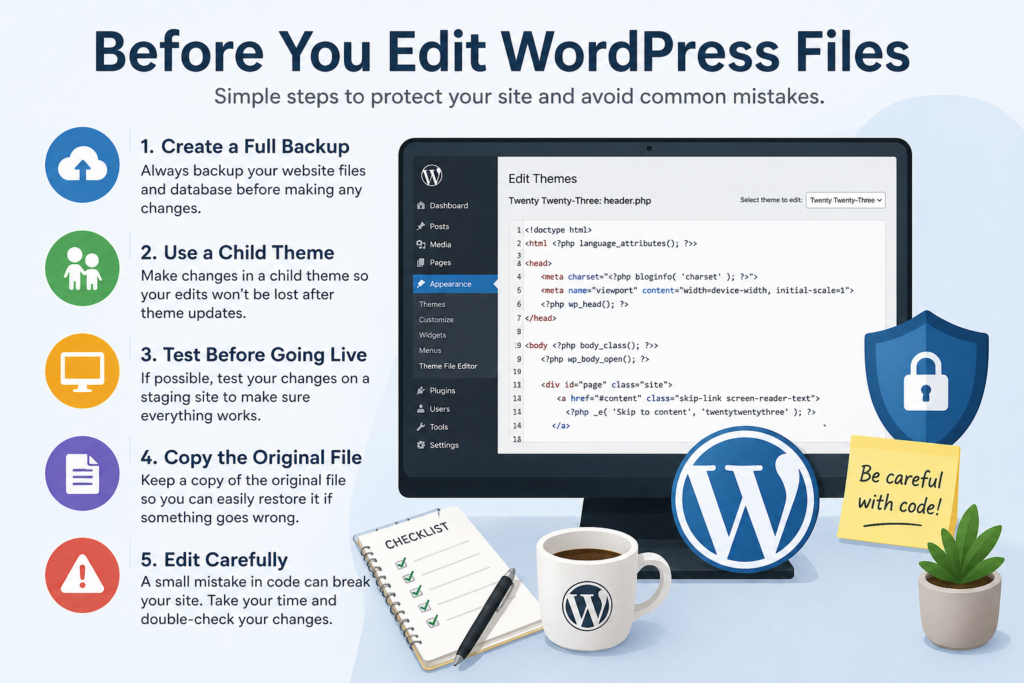 How to Add Meta Keywords in WordPress Without Plugin-Before You Edit WordPress Files