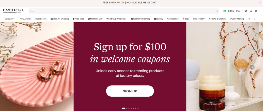 How We Designed the Everful Wholesale Shopify Store-Homepage Design Strategy-Structuring for Clarity and Flow-Hero Section
