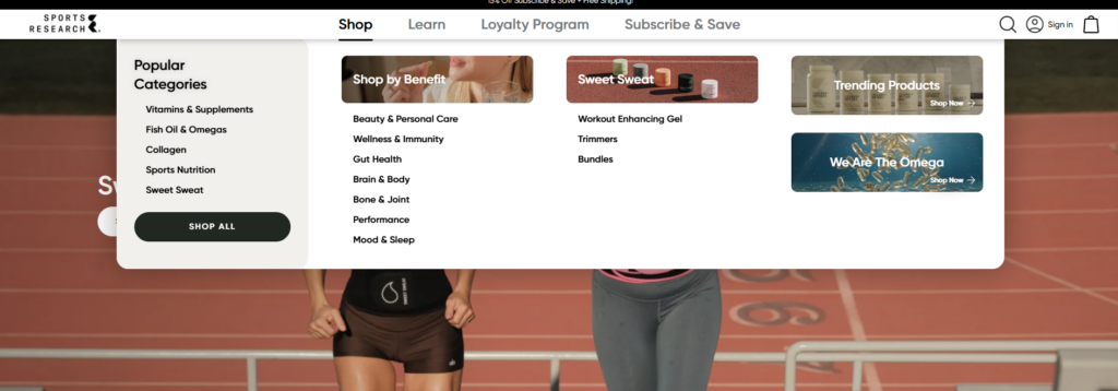 Shopify Supplement Website Design for Better Conversions-Homepage Design Strategy-Product Categorization for Fast Navigation