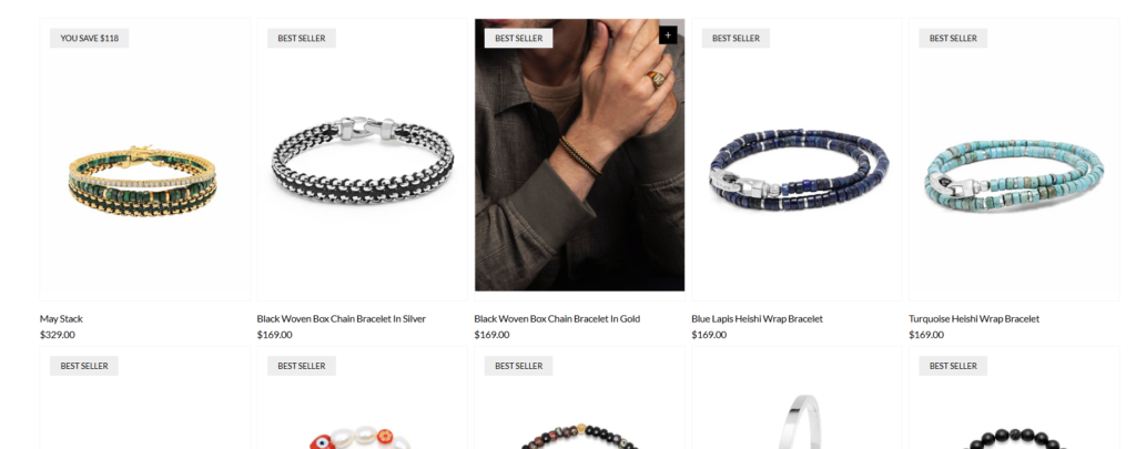 The Shopify Design Behind a Million-Dollar Jewelry Look-Collection Page Design-Product Grid Design