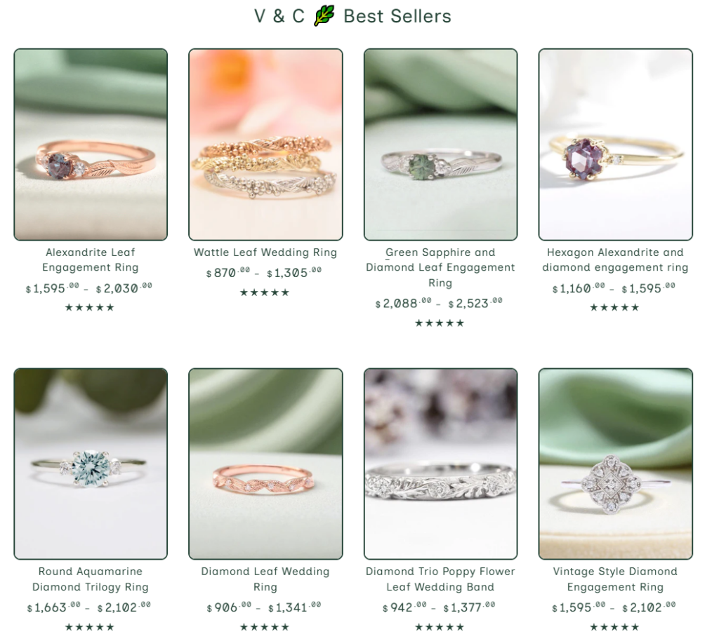 How This Jewelry Website Turns Browsers Into Buyers-Homepage Design Strategy-Featured Collections