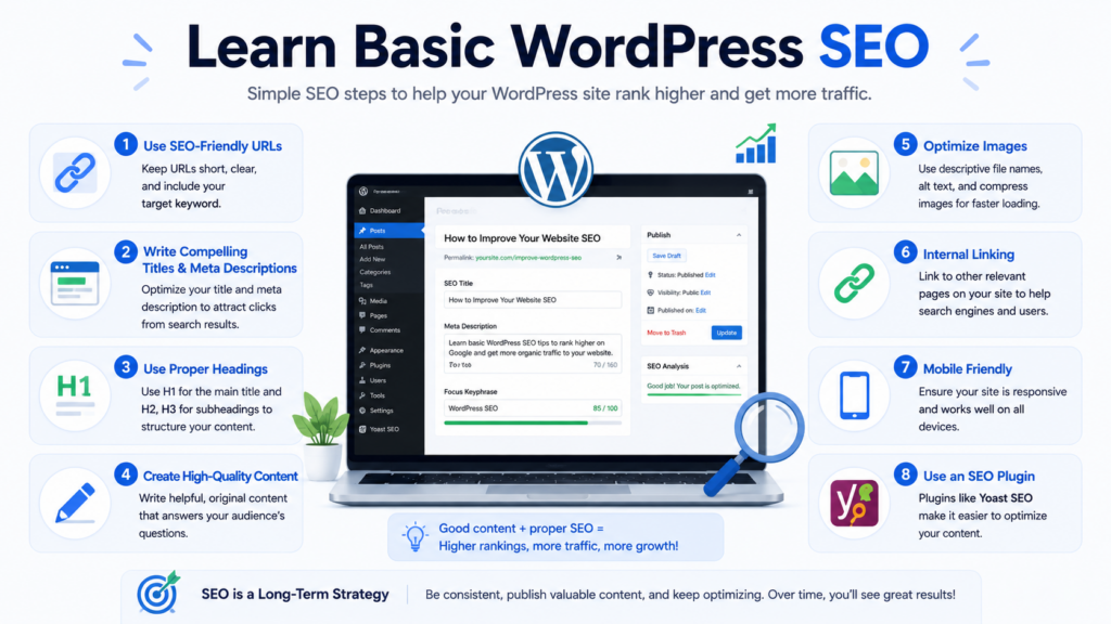 How to Build a Website With WordPress Step by Step-Learn Basic WordPress SEO