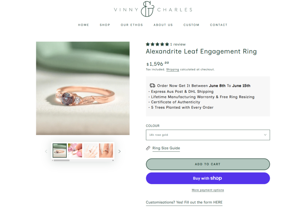 How This Jewelry Website Turns Browsers Into Buyers-Product Page Design