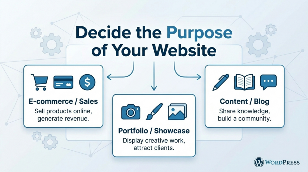 How to Build WordPress Websites Without Feeling Overwhelmed-Decide the Purpose of Your Website