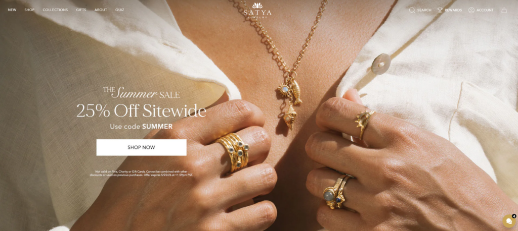 How We Designed a Meaningful Shopify Jewelry Experience-The Design Goals-Improve Homepage Flow-Hero Banner