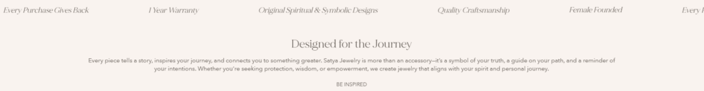 How We Designed a Meaningful Shopify Jewelry Experience-The Design Goals-Improve Homepage Flow-Brand Message Section
