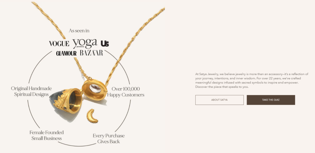 How We Designed a Meaningful Shopify Jewelry Experience-The Design Goals-Improve Homepage Flow-Story and Trust Sections