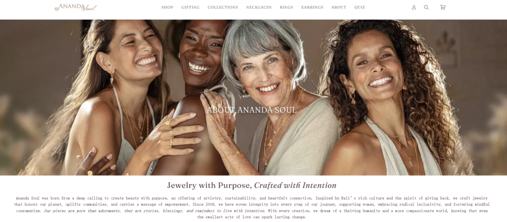 The Secret Behind This Stunning Shopify Jewelry Store-About and Story Page Design