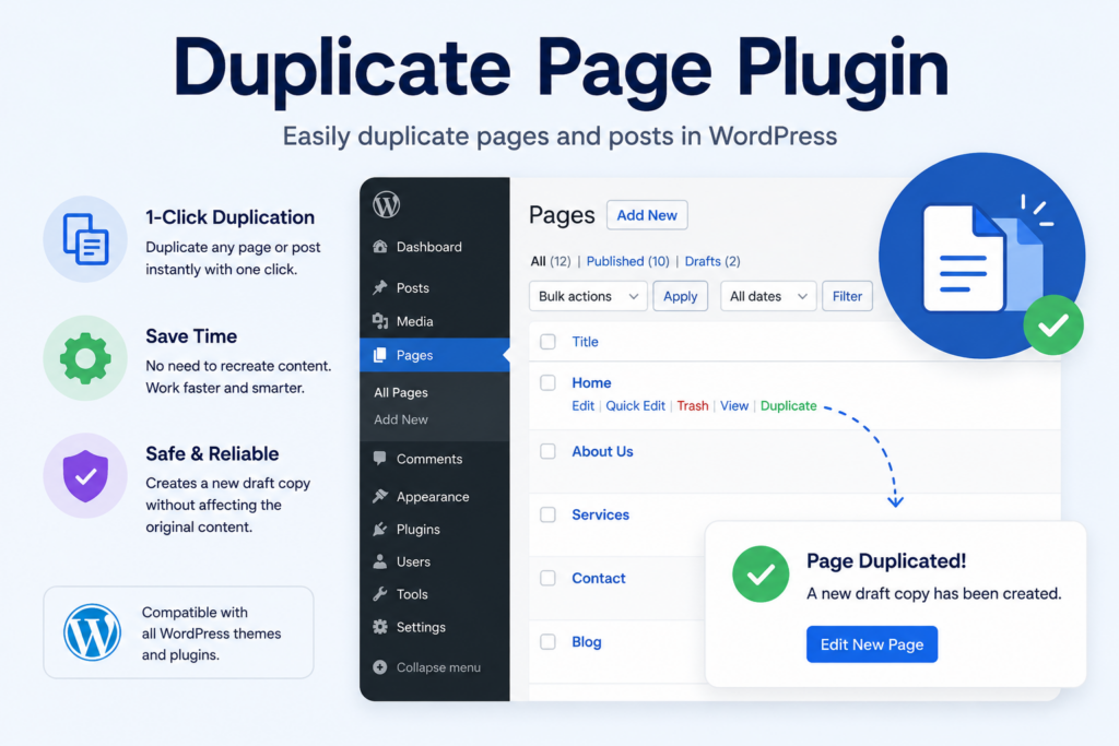 How to Duplicate a Page in WordPress Easily-Duplicate Page Plugin
