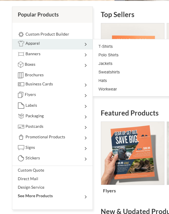 Why This Printing Website Keeps Buyers Scrolling-Our Homepage Design Strategy-Popular Product Section: Create a Faster Buying Path