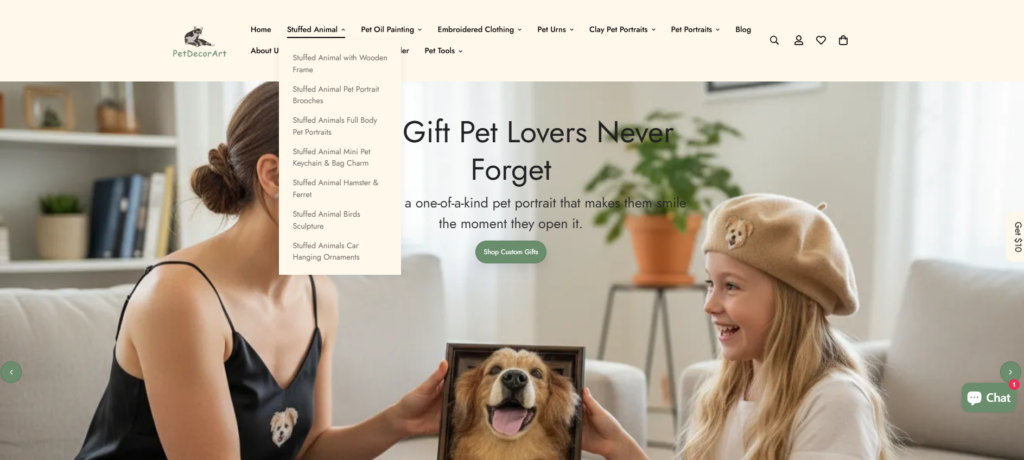This Shopify Website Makes Pet Gifts Feel Luxury-Structuring the Homepage for Better User Flow-Organizing Product Categories Clearly