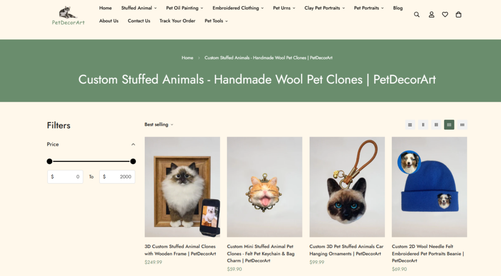 This Shopify Website Makes Pet Gifts Feel Luxury-Designing Product Collection Pages-Making Collections Feel Inspirational