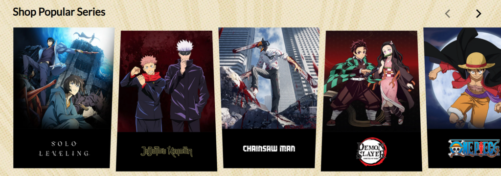 The Website Design Trick Anime Stores Should Copy-Homepage Structure Planning-New Releases and Trending Items