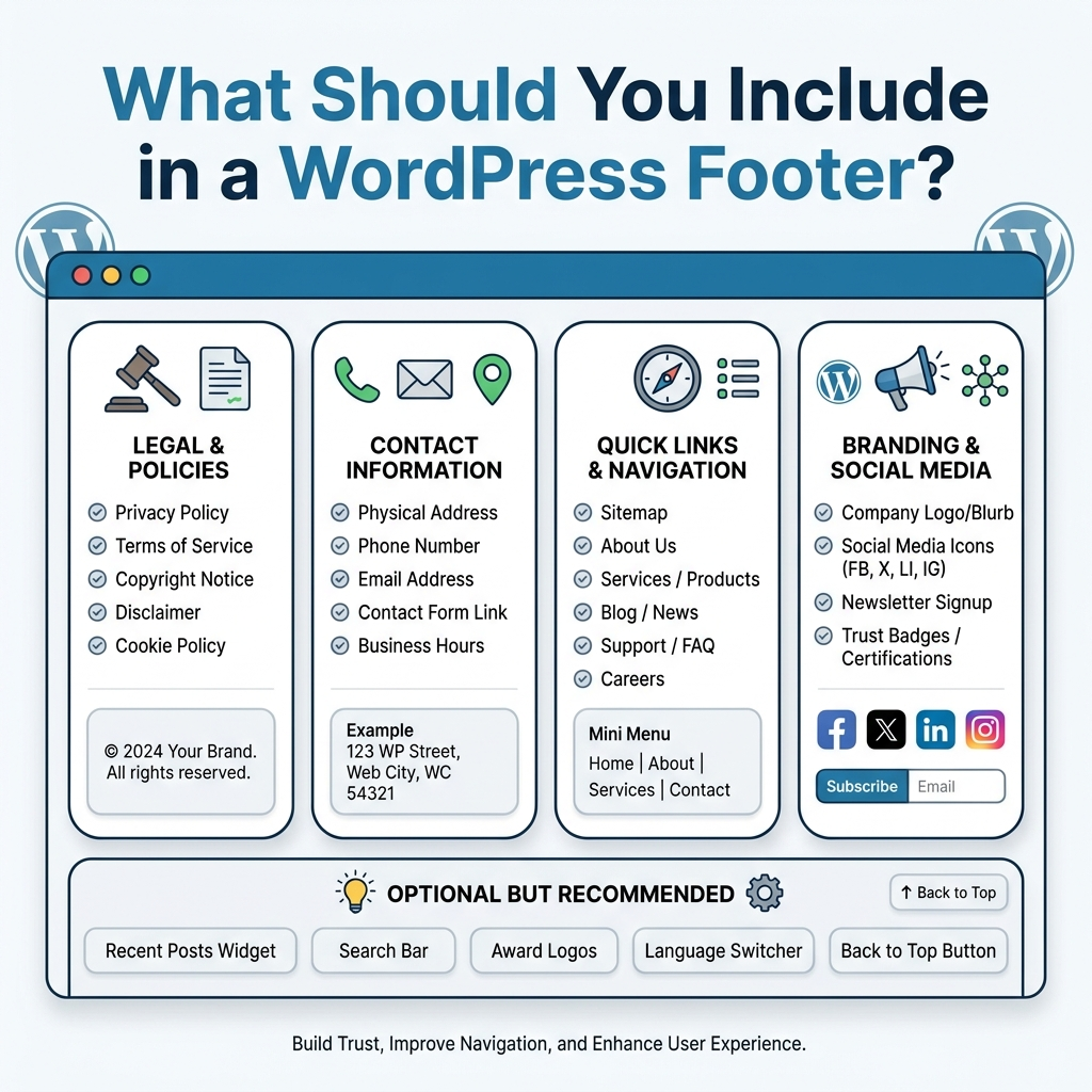 How to Edit Footer in WordPress: A Beginner-Friendly Guide-What Should You Include in a WordPress Footer?