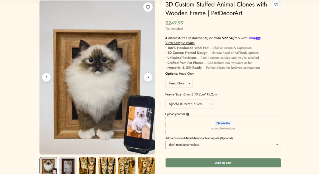 This Shopify Website Makes Pet Gifts Feel Luxury-Product Page Design Approach-Helping Customers Visualize Personalization