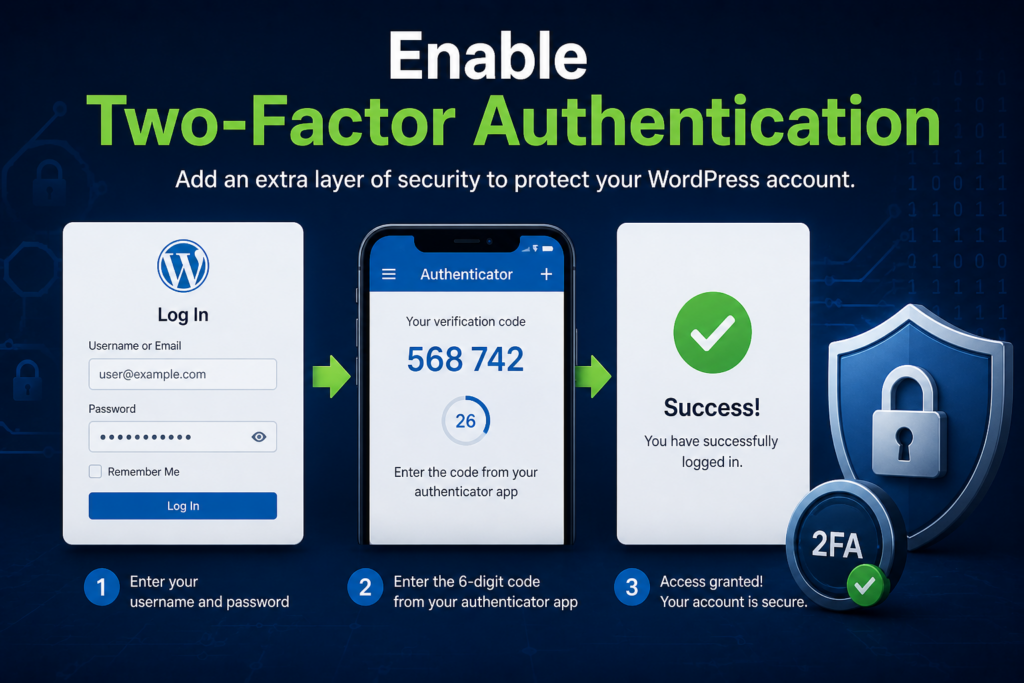 How to Protect WordPress Files From Hackers-Enable Two-Factor Authentication