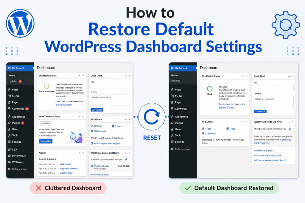 How to Restore Default WordPress Dashboard Settings