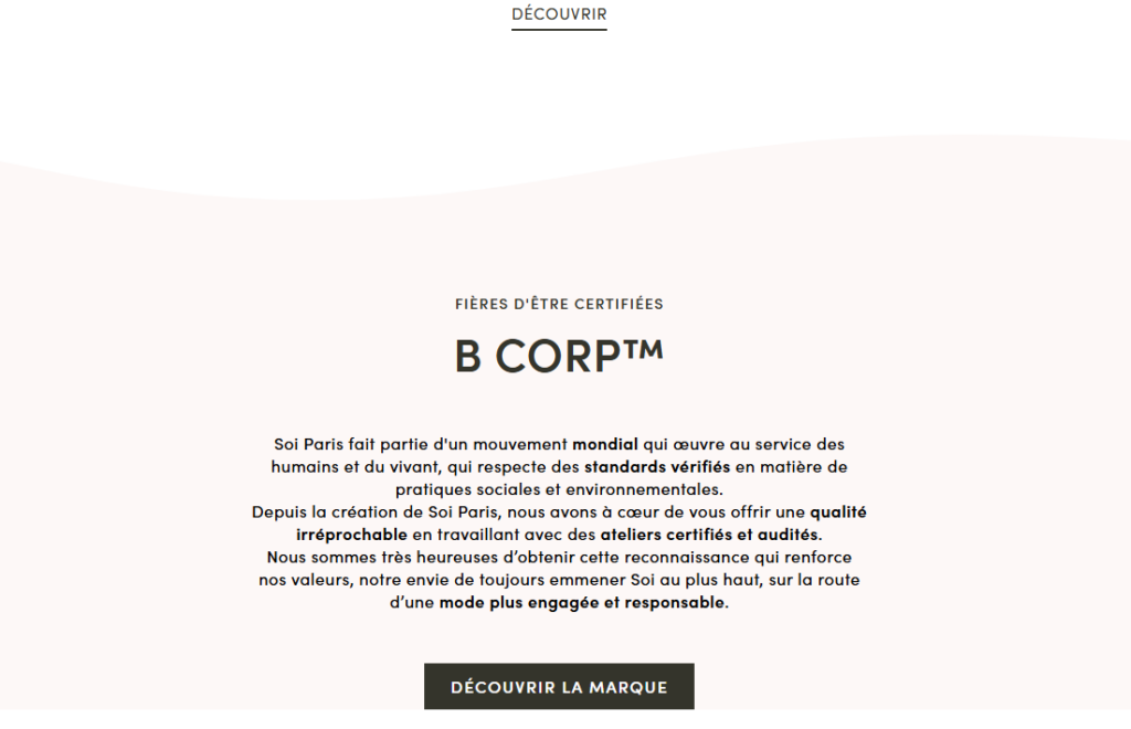 The Shopify Design Tricks Behind a Paris Fashion Brand-Homepage Design Strategy-Brand Value Section