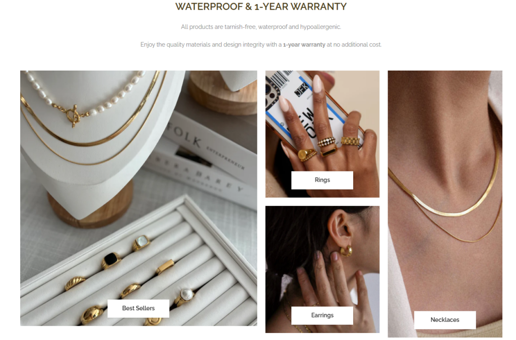 How This Shopify Jewelry Store Instantly Builds Trust-Our Design Approach-Category Blocks That Reduce Decision Fatigue