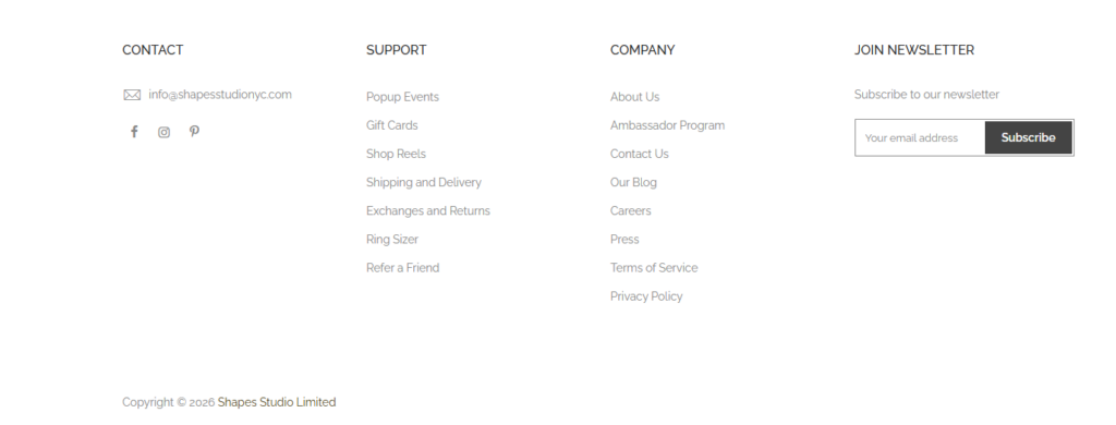 How This Shopify Jewelry Store Instantly Builds Trust-Page Design Beyond the Homepage-Footer and Support Area