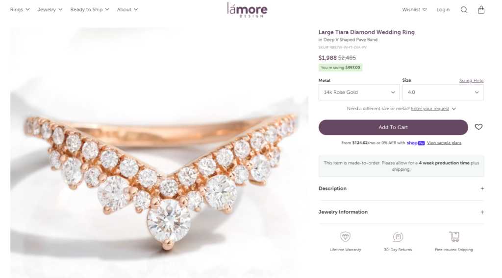 How This Shopify Store Makes Jewelry Irresistible-Visual Hierarchy for Jewelry Shopping
