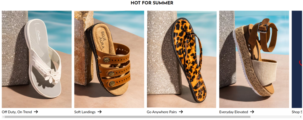 How Shoe Station Designs Footwear Shopping For Conversion-Why The “Hot For Summer” Carousel Feels Inspirational