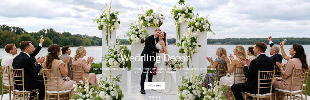 A Shopify Wedding Flower Store Built to Sell-Hero Banner: Creating the First Emotional Connection