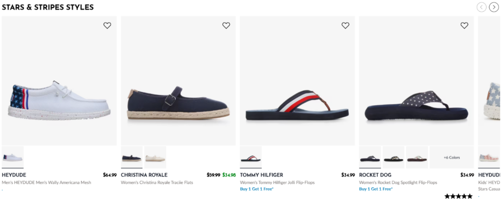 How Shoe Station Designs Footwear Shopping For Conversion-Why “Stars & Stripes Styles” Extends The Seasonal Theme