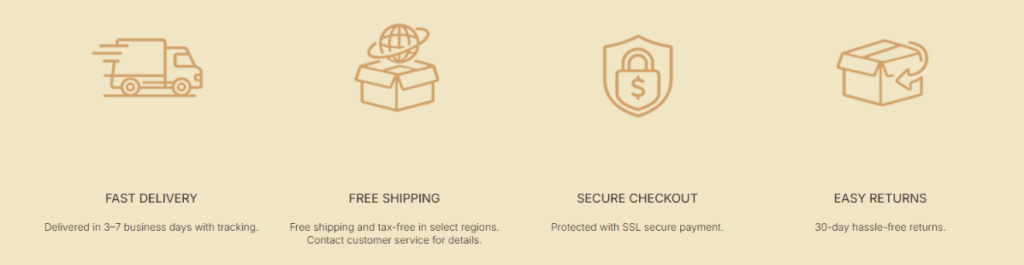 This WordPress Aromatherapy Store Is Breaking Design Rules-Service Assurance Icons – Final Trust Reinforcement