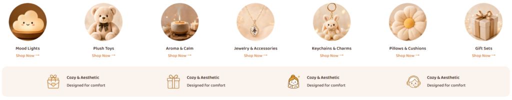 How Cozy Blink Builds A Softer Shopping Experience-Category Icons: Making Product Discovery Feel Friendly