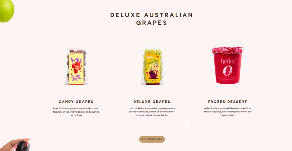 How This WordPress Grape Website Sells Freshness-Product Category Section: Making the Range Easy to Understand
