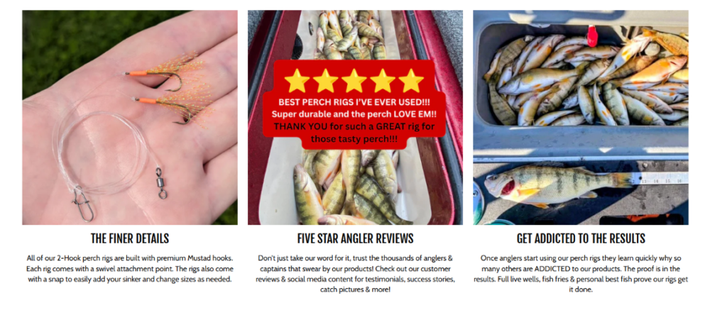 Shopify Fishing Store Design That Hooks Anglers-Product Proof Section: Explaining Details, Reviews, and Results