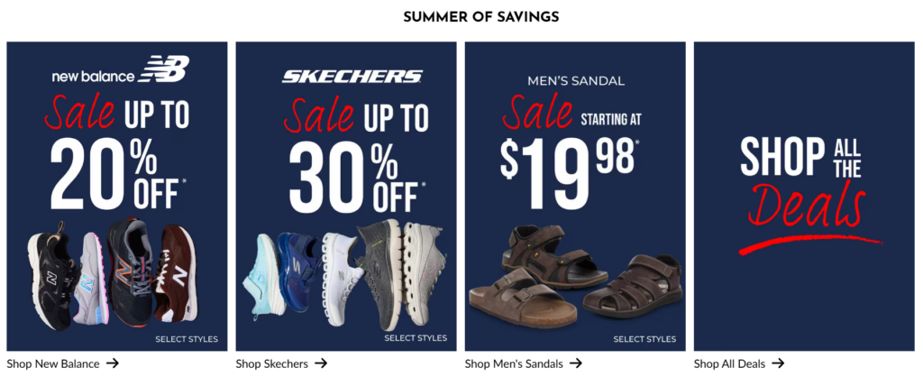 How Shoe Station Designs Footwear Shopping For Conversion-Why “Summer Of Savings” Works As Deal Navigation