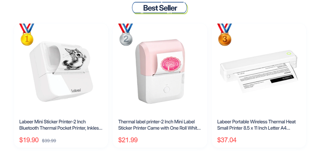 Designing a Softer Shopify Printer Shopping Experience-Best Seller Section: Guiding Purchase Decisions With Confidence