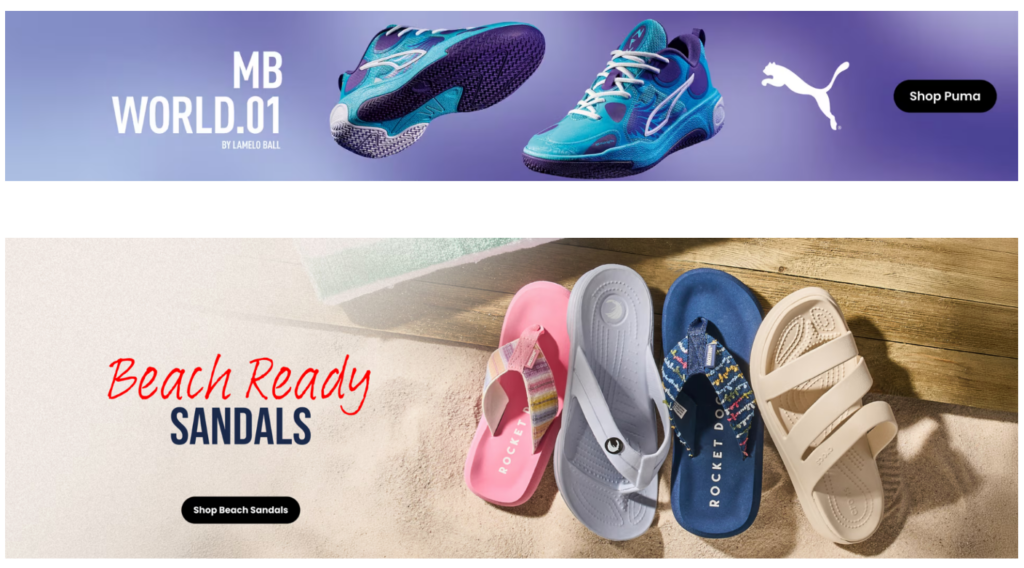 How Shoe Station Designs Footwear Shopping For Conversion-Why Mixed Banners Add Variety Without Losing Focus