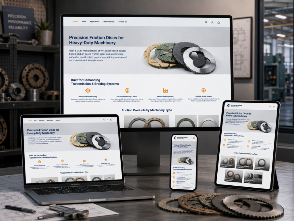 Industrial WordPress Website Built for Friction Disc Buyers
