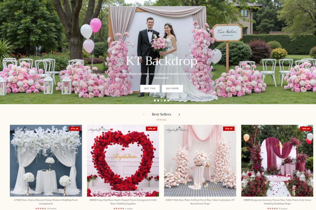 A Shopify Wedding Flower Store Built to Sell-Centerpiece Banner and Collection List