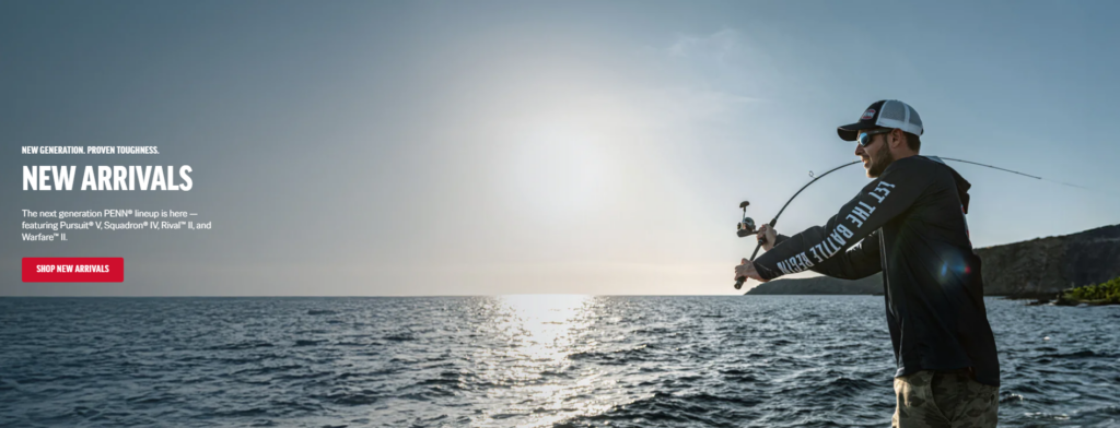 How PENN Builds a Powerful Shopify Fishing Store-New Arrivals Hero With Launch Energy