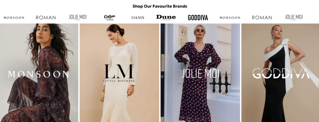 Oasis Fashion Website Design and Conversion Strategy-Brand Showcase Section