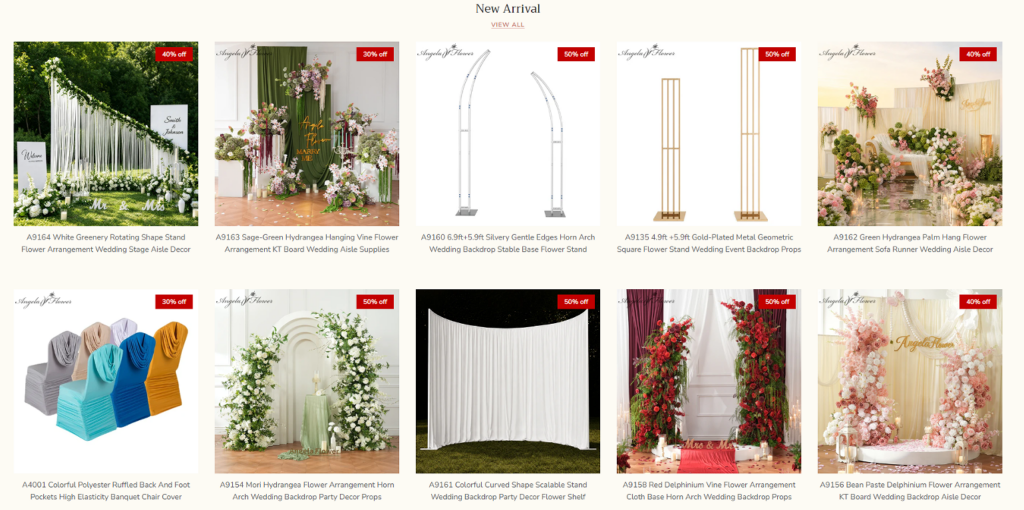 A Shopify Wedding Flower Store Built to Sell-New Arrival Section: Encouraging Product Discovery