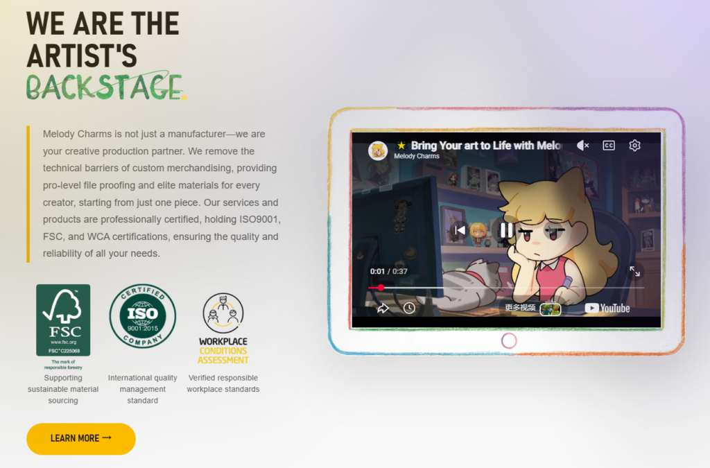 A Shopify Custom Product Store Made For Anime Lovers-Brand-Story Section: We Support Creators Behind the Scenes