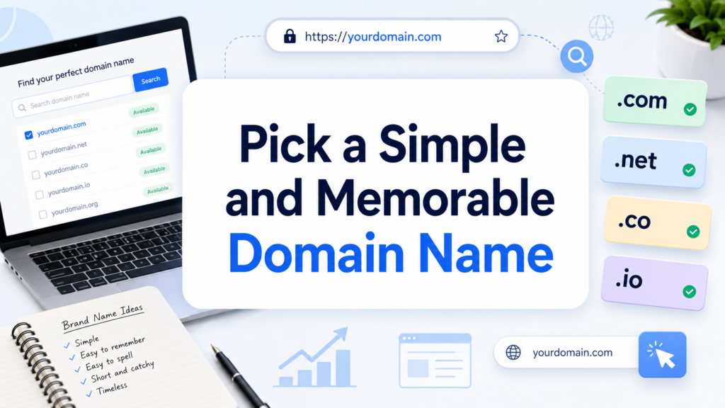 How to Start a WordPress Blog Website That Grows-Pick a Simple and Memorable Domain Name
