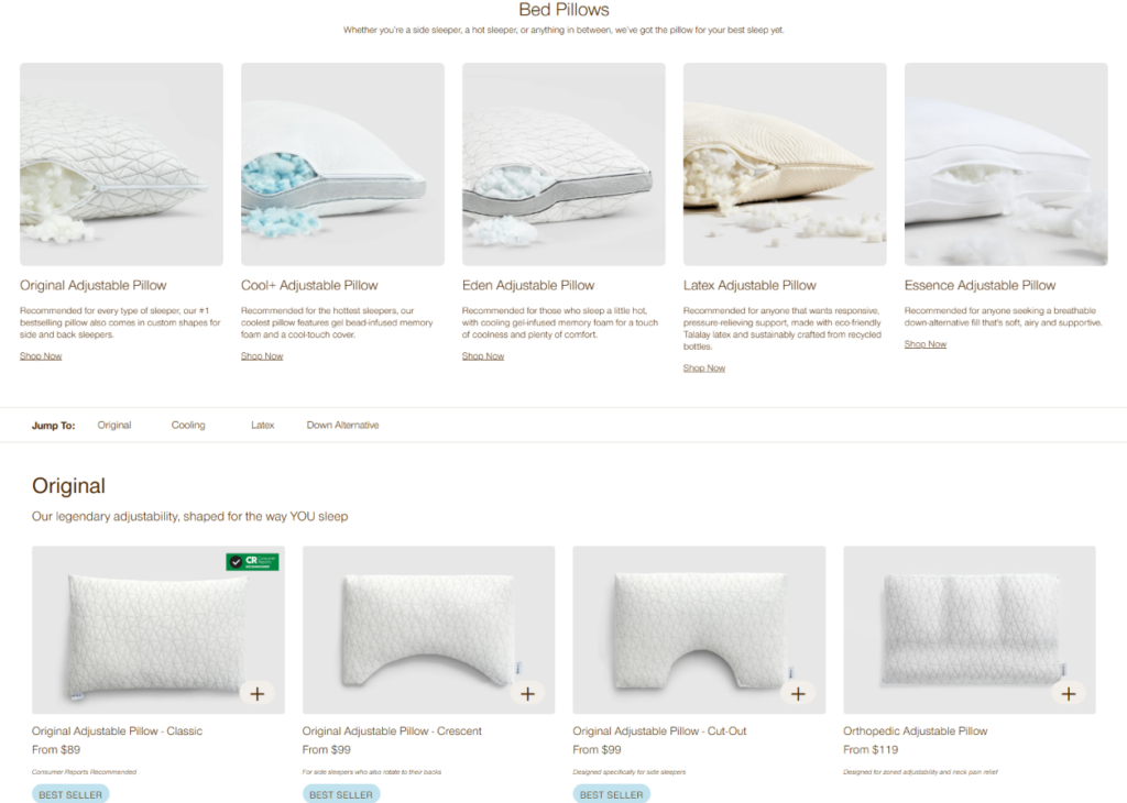 Why This Sleep Website Builds Instant Trust-Why the Collection Page Needs Clear Product Families-Organizing a Large Catalog