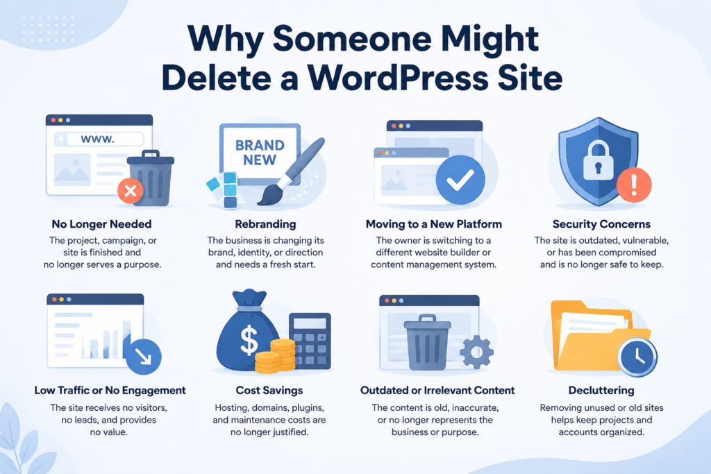 How Do I Delete WordPress Without Losing Important Data-Why Someone Might Delete a WordPress Site