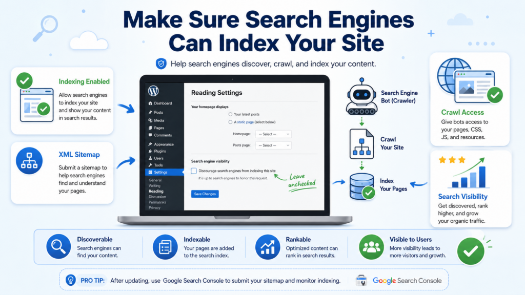 How to Improve WordPress SEO: A Complete Guide-Make Sure Search Engines Can Index Your Site