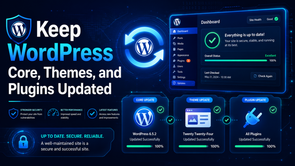 How to Secure a WordPress Site in 2026-Keep WordPress Core, Themes, and Plugins Updated