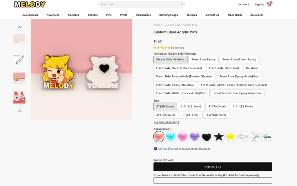 A Shopify Custom Product Store Made For Anime Lovers-Product Detail Page: Communicating Options Clearly